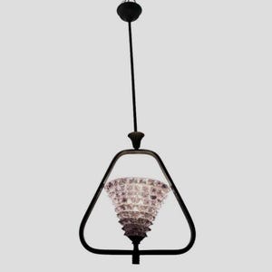Vintage Murano Glass Pendant Light, Lavender Murano Barovier Chandelier, Italian Light, Free Shipping USA, Wiring Compatible USA