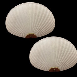 Vintage White Murano Glass Sconces: Italian Mid-Century Wall Lights - Pair