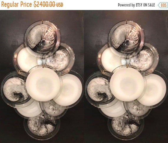 Pink Lavender Murano Glass Disc Chandelier 1970’s Pink Lavender Murano Glass Disc Chandelier 1970’s