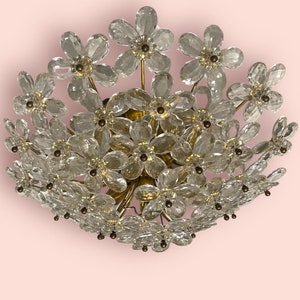 Vintage Murano Flower Flush Mount Chandelier: Italian Ceiling Light