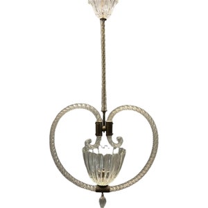 Vintage Murano Barovier Chandelier, Crystal Chandelier Lamp, Italian Vintage Light Fixture, Wiring Compatible USA, Free Shipping USA
