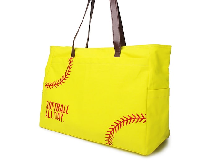 Softball Tote Bag Softball Mom Tote Softball Bag Etsy