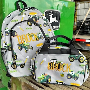 Personalize Large Green Tractor Backpack, personalized gift, Monogram backpack, backpack, kid farm backpack, boy backpack, monogram backpack