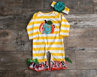 baby pumpkin romper