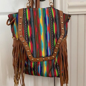 Serape fringe cheap heels