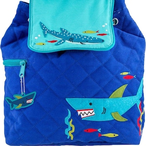 Daycare Backpack, Shark Backpack, Stephen Joseph, Preschool Backpack, Toddler Backpack, Pre-K Backpack, small boy backpack, quilted backpack