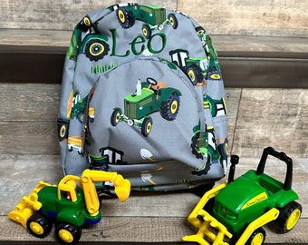 Personalized Embroidered NGIL MINI tractor Backpack, Toddler gift, Daycare Farm knapsack