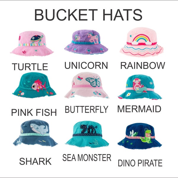 Personalized Toddler Bucket Hat, Children's Stephen Joseph Sun Hat, blue pirate hat, stephen joseph boy beach hat, personalize beach hat