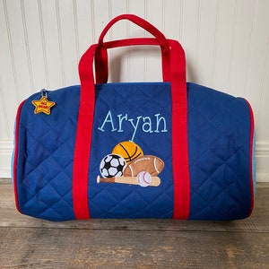 Sports Duffle Bag, Sports overnight bag, boy Sports duffle, Sports overnight bag, Sports quilted duffle bag, boys monogram bag. sports bag