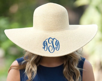 Monogrammed Adult Floppy Hat, personalize beach hat, monogrammed floppy hat, monogrammed beach hat