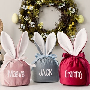 Easter basket, velvet easter gift bag, personalized 7 inch wide and tall fully lined velvet basket, teens easter basket, grandmas basket