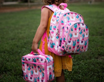 girl backpack lunchbox set