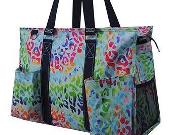 Pursetti Zip-Top Organizing Utility Tote Bag with Multiple