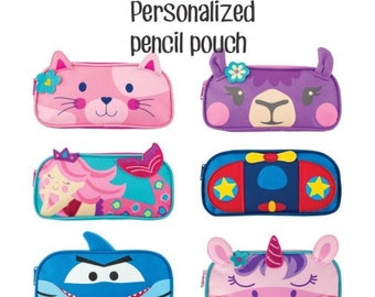 Personalized Stephen Joseph pencil pouch, personalized pencil pouch, owl pencil pouch, shark pencil pouch, mermaid pencil pouch