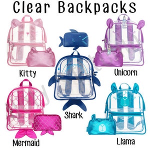 personalized clear backpacks