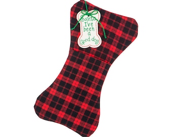 Buffalo plaid dog bone christmas stocking, Dog Stocking, Personalized Dog Christmas Stockings, dog stocking, pet stocking