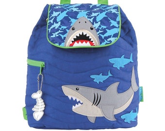Daycare Shark Backpack, Stephen Joseph, Preschool Backpack, Toddler Backpack, personalized gift, small boy backpack, quilted backpack