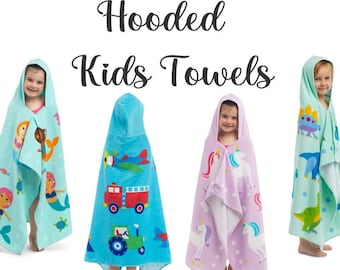 Personalized Wildkin Hooded Towel, Kids Cotton Beach Poncho