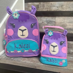 Personalized Llama Backpack and lunchbox set, Stephen Joseph sidekick  llama Backpack, Preschool Backpack, Toddler Backpack, llama backpack
