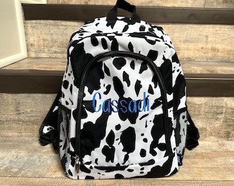 NGIL Small Toddler Black Cow Backpack, Monogram backpack, personalized backpack, toddler black cow backpack, daycare backpack, cow backpack