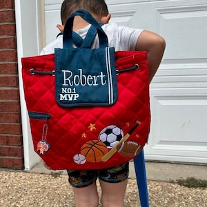 Personalize Quilted Sport Backpack, Stephen Joseph Sport Backpack, Preschool Backpack, Toddler Backpack Children Backpack, daycare backpack