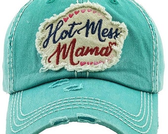 Jesus Love This Hot Mess Style Baseball Hat Turquoise Cap Mom Gift