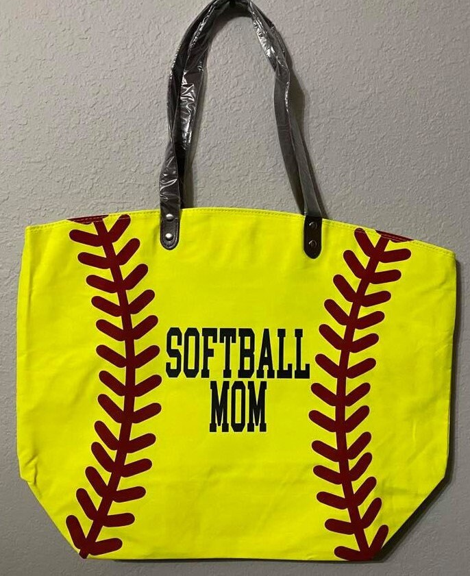 Softball Tote Bag Softball Mom Tote Softball Bag Etsy
