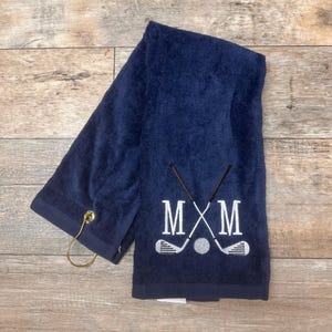 Embroidered Personalized Golf Towel with initials, fathers day golf gift, groomsman Golf Gift, Monogrammed Velour Golf Towel, golf gift