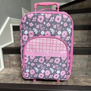 Girls Suitcase, Personalized Rolling Luggage for Girls, Stephen Joseph, Toddler Travel Bag, Children&#39;s Rolling  floral Luggage