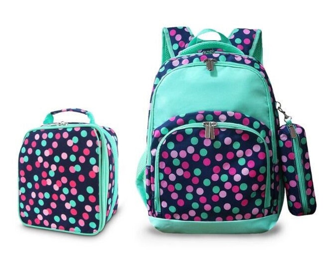 Navy Stripe Glossy Backpack with Drink Pockets by Mint Sweet Little Things