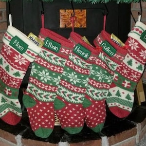 Embroidered Christmas Stockings, Personalized Christmas Stockings, knit Stocking, Christmas knit Stocking, sweater stocking