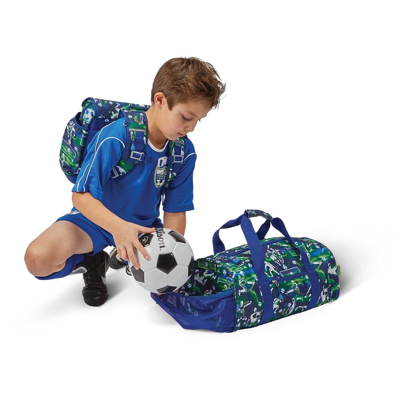 Blue and Green Soccer Duffle Soccer Bag Personalize Soccer Etsy