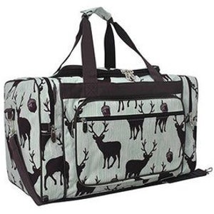 20 Inch Mint Deer Duffle, personalize girls deer duffle, girls overnight deer duffle, girls deer travel duffle