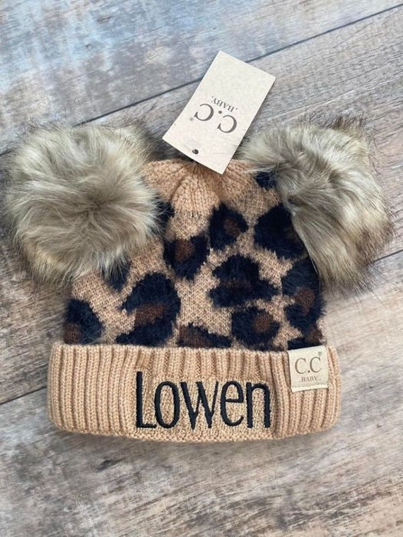 Baby2061pompom Latte Leopard Double Pom 
