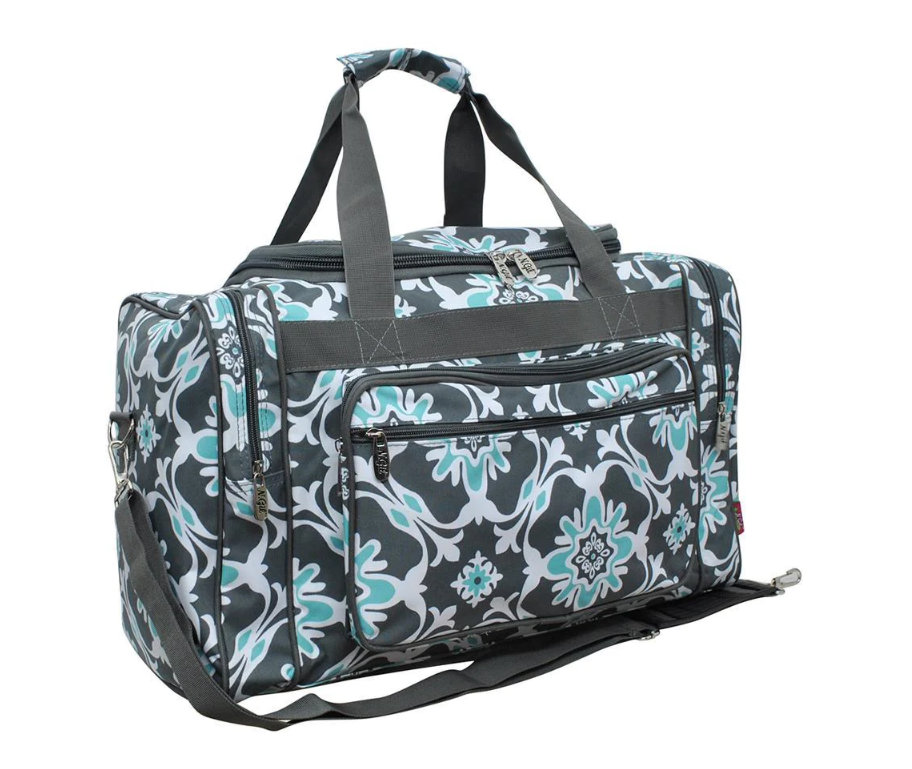 20 Inch Grey Teal Damask Duffle, Personalize Damask Duffle, Duffle Bag, Damask Travel Bag, Embroider Duffle, Sleep Over Bag, Grey Duffle - Etsy 20 Inch Grey Teal Damask Duffle, Personalize Damask Duffle, Duffle Bag, Damask Travel Bag, Embroider Duffle, Sleep Over Bag, Grey Duffle - Etsy