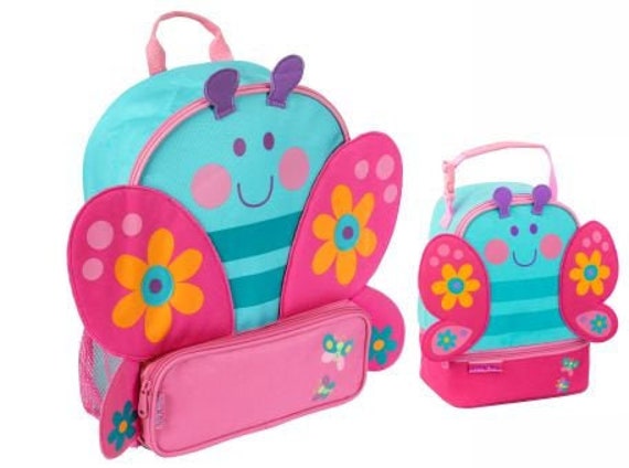 butterfly backpack and lunchbox