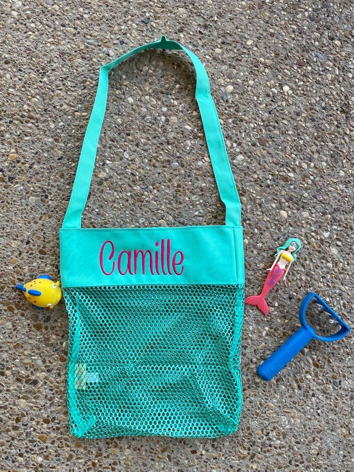 Embroidered Seashell Bag Personalized Mesh Sea Shell Bag Mesh