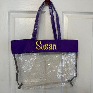Clear Tote Bag, 2-Pack Stadium Approved Hologram Clear Bag, Great for  Sports Games, Work, Security Travel, Stadium Venues or Concert, 12X 12X 6