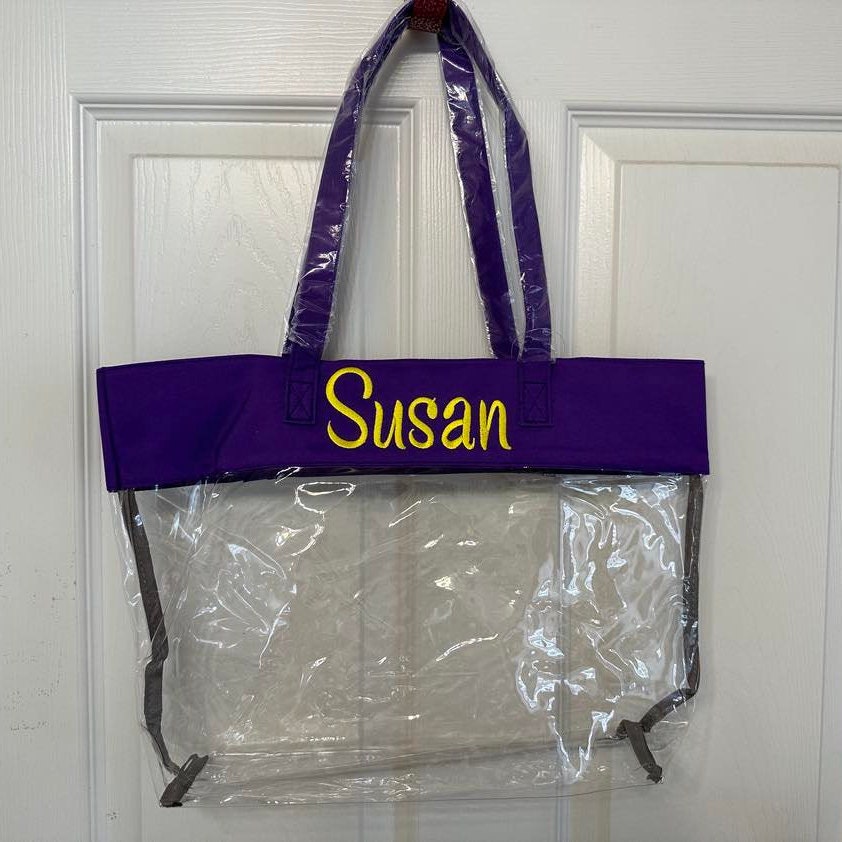 Monogram Zippered Clear Bag