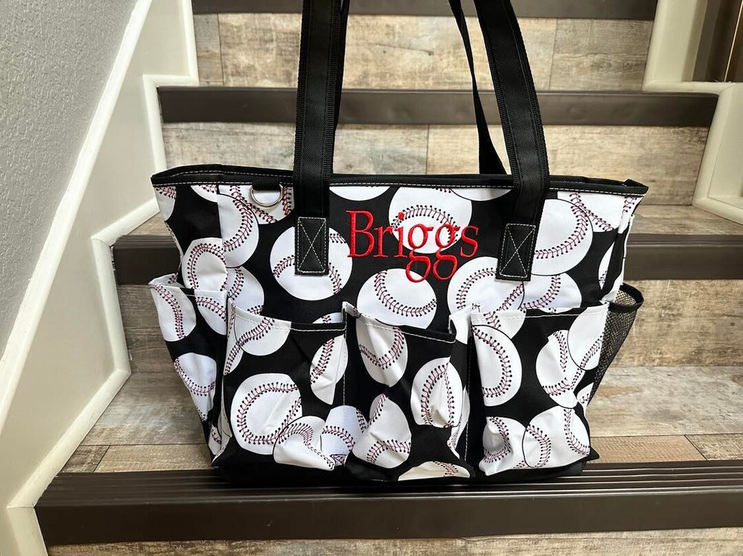 Baseballs Large Utility Caddy Tote Bag, Baseballs Organizer Tote