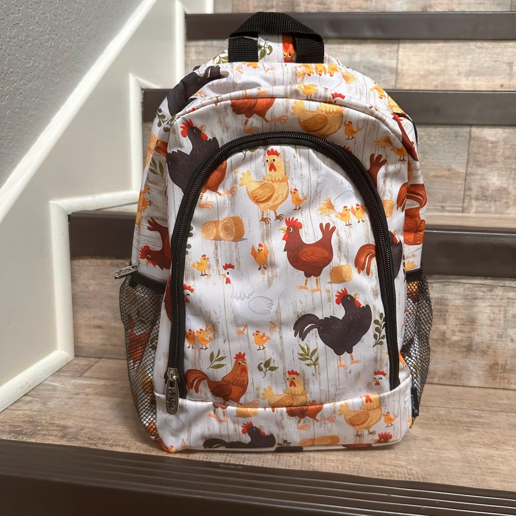 NWT - WOMENS OR KIDS NGIL ROOSTER and CHICKEN BACKPACK Chicken Print Backpack for Girls and Boys School Bag with  main image 3