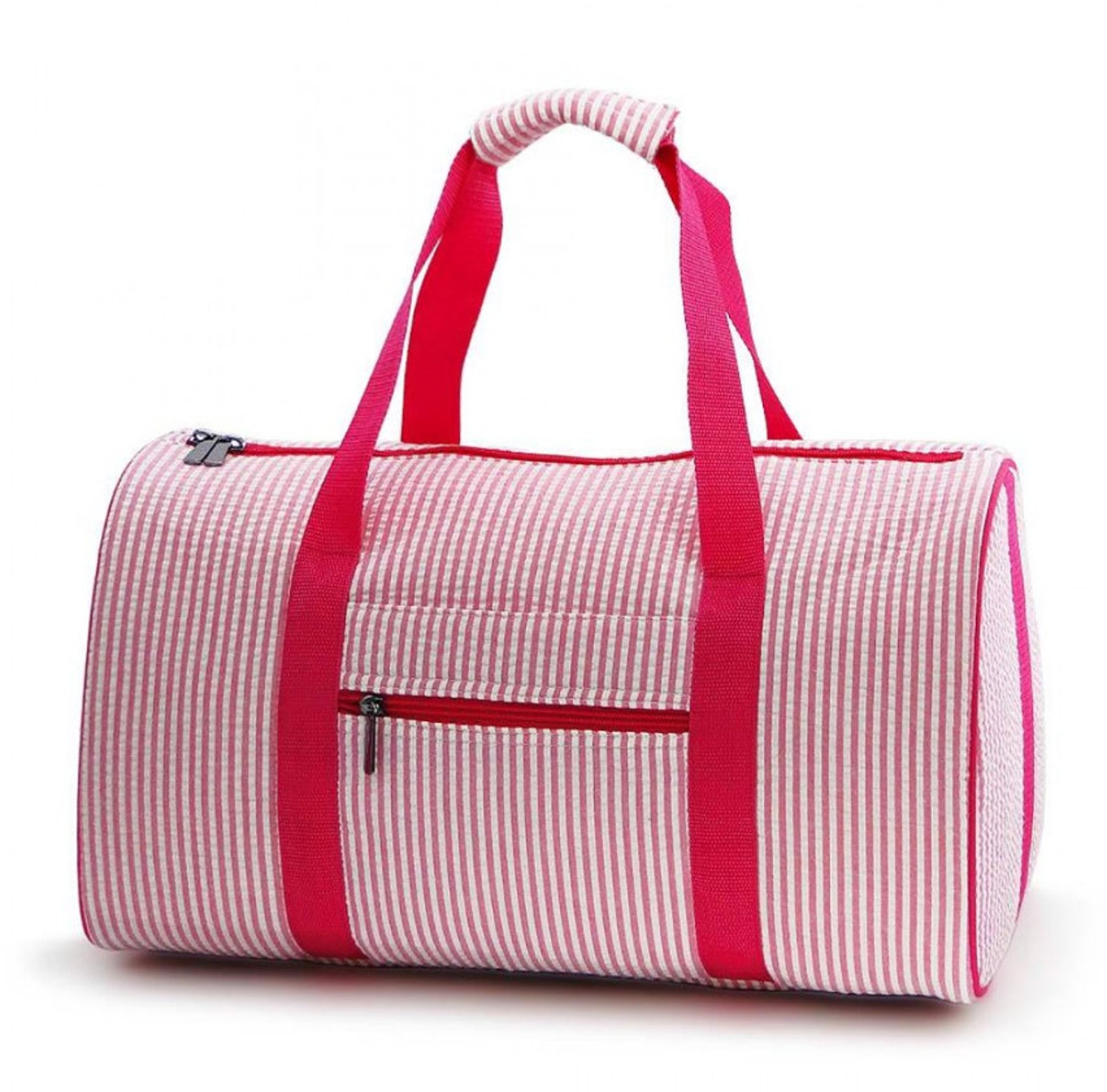Monogrammed Duffel Bag Personalized Pink Seersucker Kids Etsy