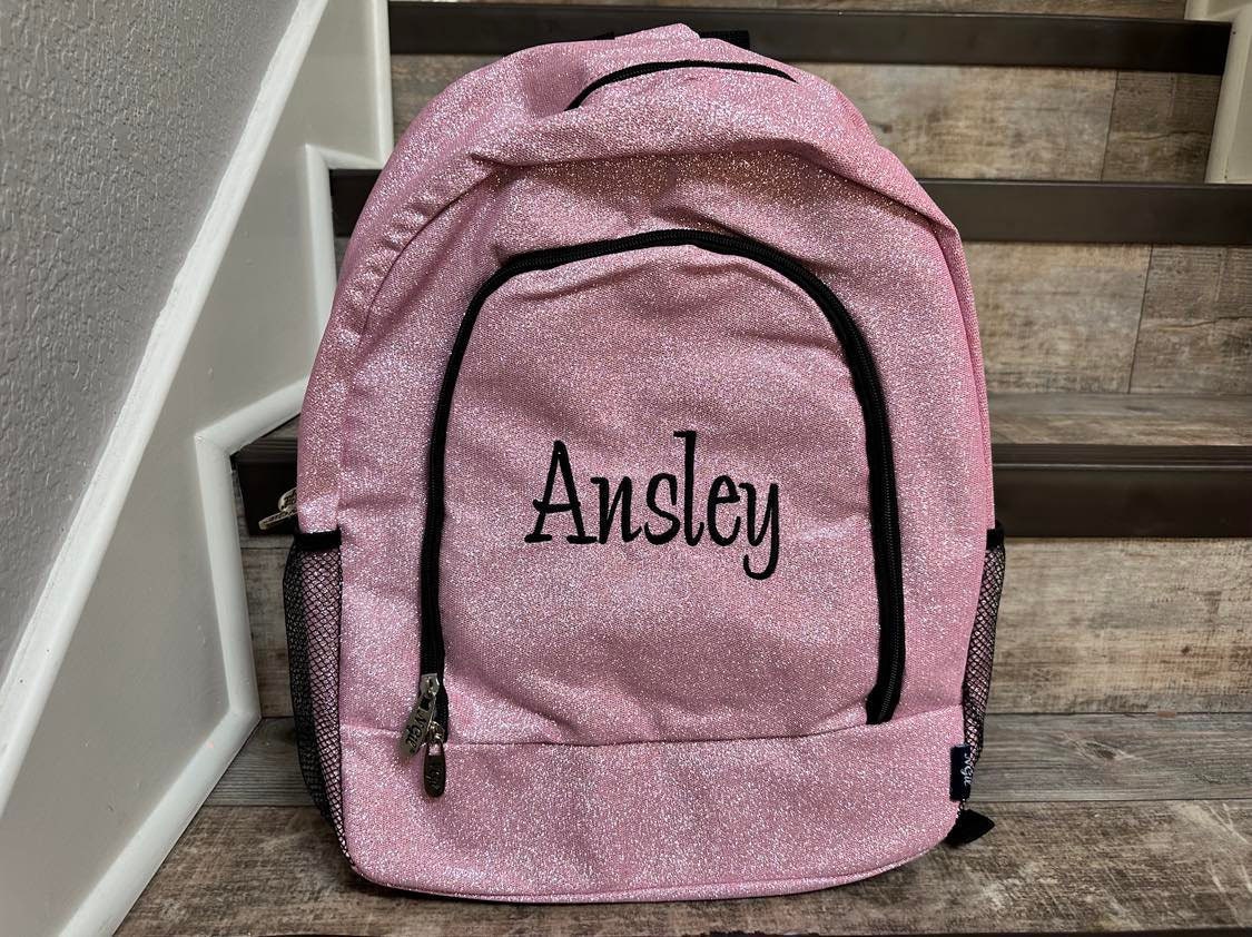 Pink backpack sales glitter