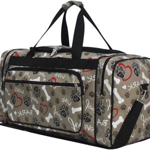 23 Inch Puppy Love Duffle, personalize pup duffle, puppy duffle bag, boy girl travel bag, embroider duffle, sleep over bag, kids travel bag