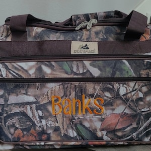 23 Inch Camo Duffle, personalize camo duffle, boys camo duffle bag, boys camo travel bag, embroider duffle