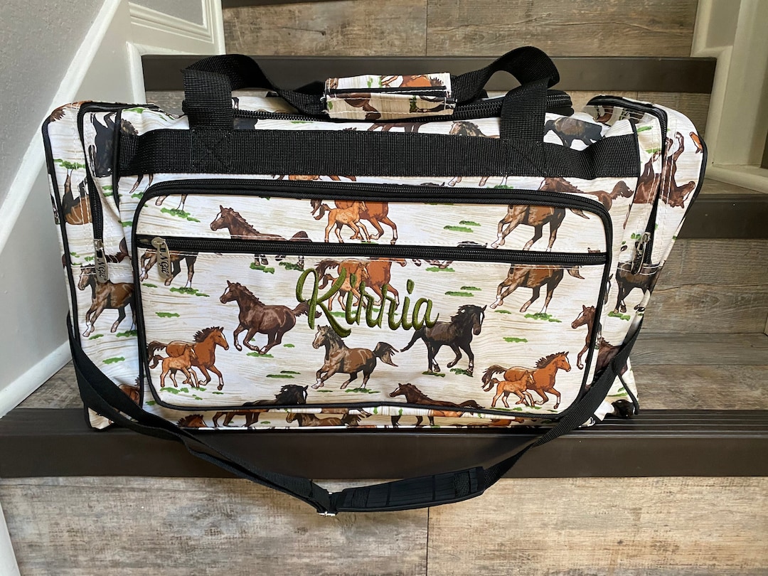 23 Inch Horse Duffle, Personalize Horse Duffle, Horse Duffle Bag, Boys