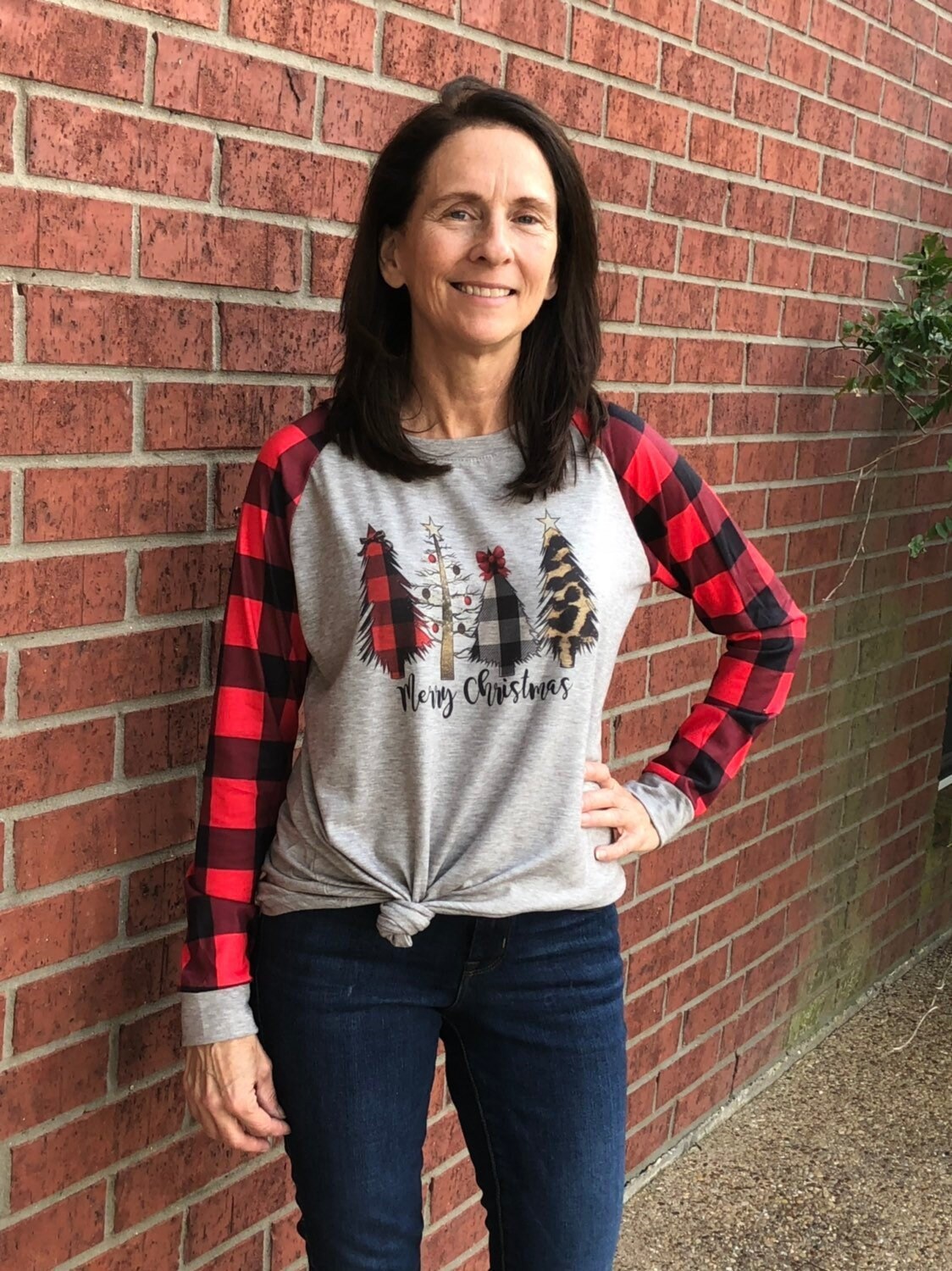 Long Sleeve Buffalo Plaid Raglan - Etsy
