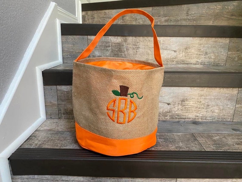 Burlap Halloween Basket Personalized Halloween Basket Etsy