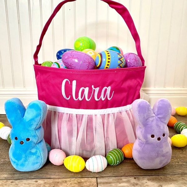 Personalized Easter Buckets, girls halloween bucket, Monogrammed Easter Basket, Pink Tutu Basket, Tutu Bucket, Girls tutu tote, Tutu basket