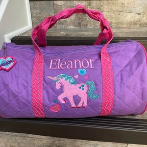 Unicorn Duffle Bag, Unicorn overnight bag, girls Unicorn duffle, girls Unicorn bag, Unicorn quilted duffle bag, girls sleepover bag